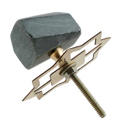 Grey Stone Hammer Cabinet Knobs